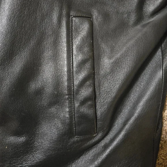 Men's Geniune Black Leather Vintage Jacket - Picture 5 of 14
